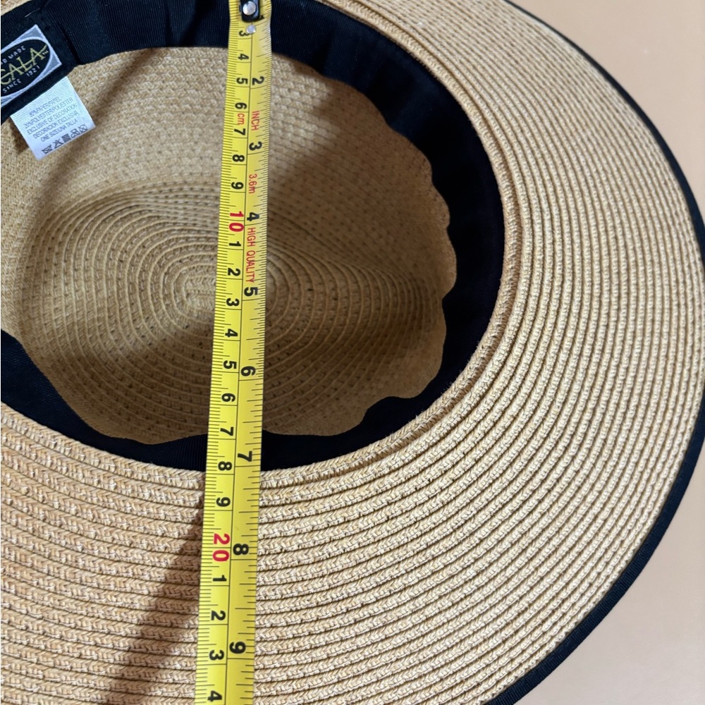 Scala Elegant Tan Sun Hat with Black Band one size - Picture 6 of 7